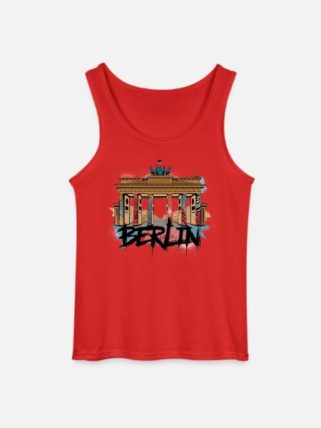 Urban Berlin-stil – Brandenburger Tor - Gildan singlet for menn - rød