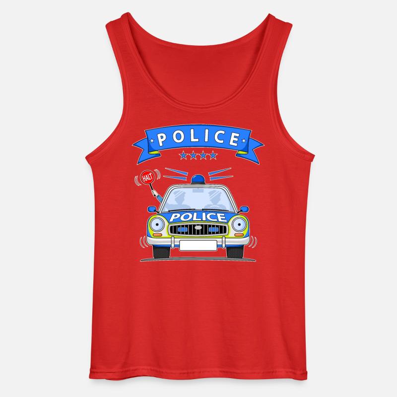 Police Polizeiauto mit Sirene - Gildan Männer Tank Top - Rot
