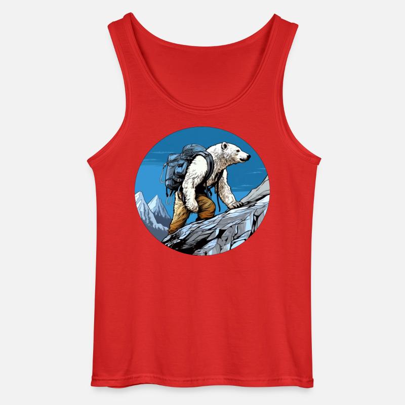 Eisbären Wandern / Bergsteiger Eisbär - Gildan Männer Tank Top - Rot