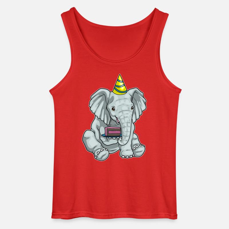 Elefant Kuchen - Gildan Männer Tank Top - Rot