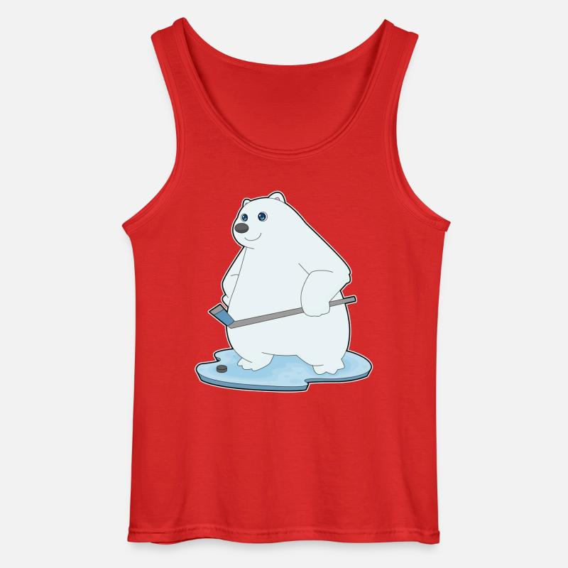 Eisbär Eishockey Eishockeyschläger - Gildan Männer Tank Top - Rot