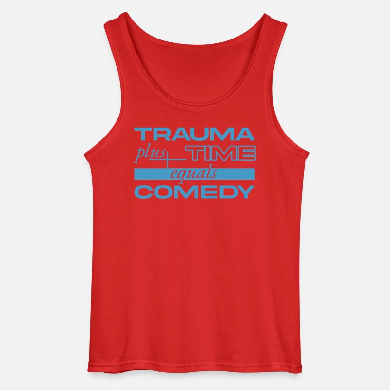 Trauma + Zeit = Comedy - Gildan Männer Tank Top - Rot