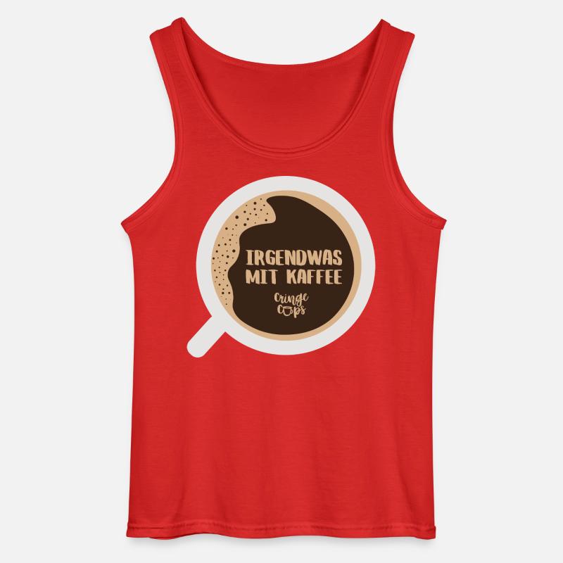 Irgendwas mit Kaffee - Gildan Männer Tank Top - Rot