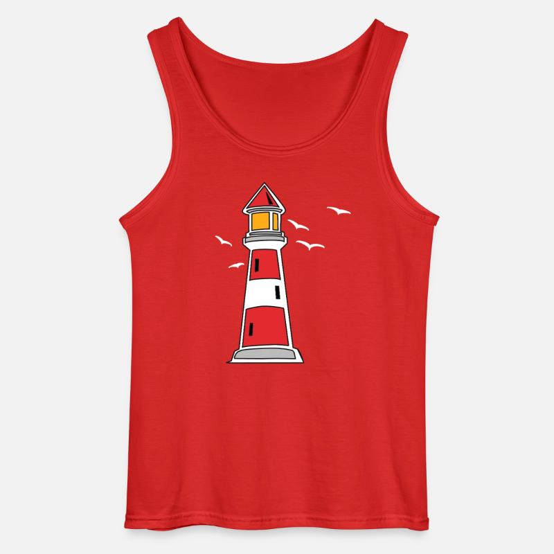 Leuchtturm See Küste maritim - Gildan Männer Tank Top - Rot