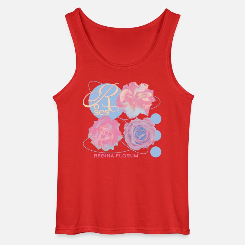 Regina Florum – Ausgefallenes Rosendesign - Gildan Männer Tank Top - Rot