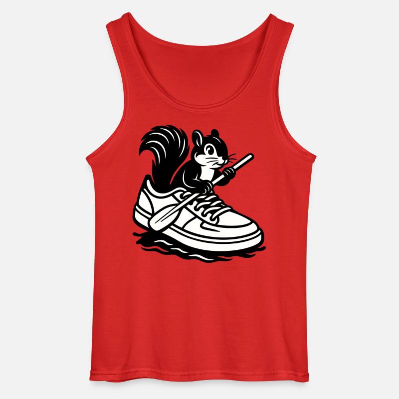 Eichhörnchen im Sneaker! - Gildan Männer Tank Top - Rot