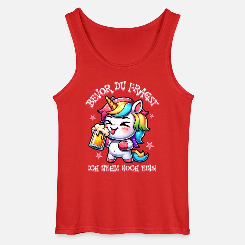 Buntes Einhorn Bier Feier - Gildan Männer Tank Top - Rot