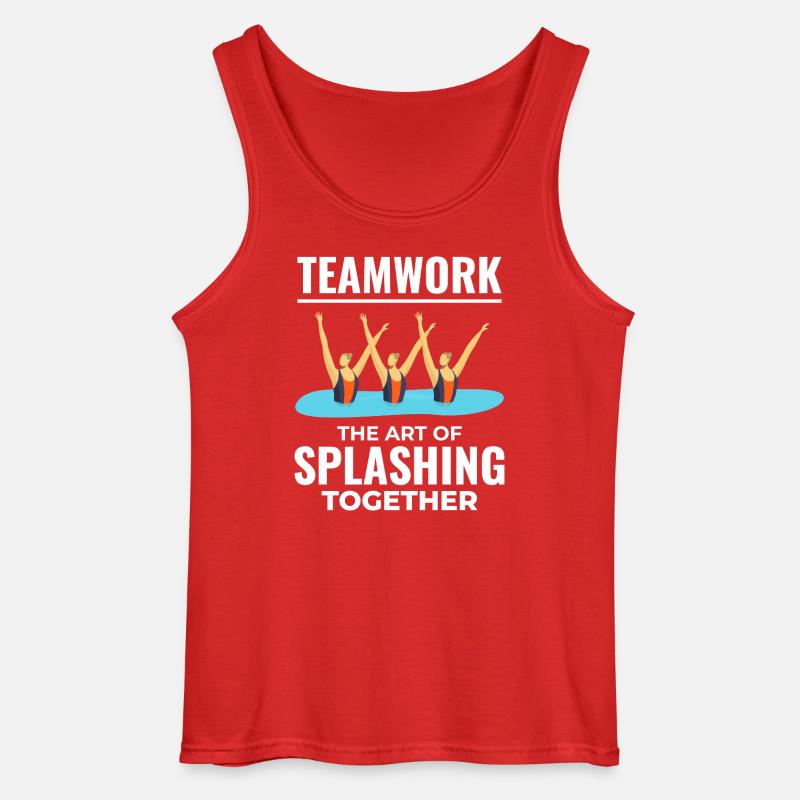 Teamwork Spritzwasser Design Synchronschwimmen - Gildan Männer Tank Top - Rot