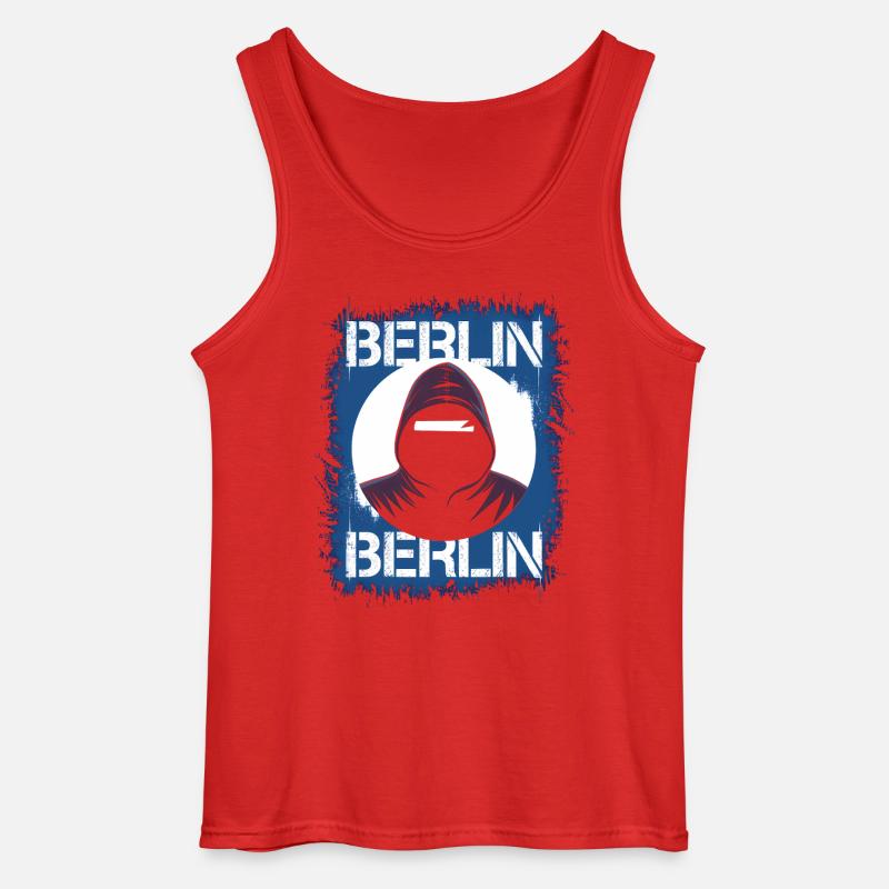 Sweat à capuche style graffiti Berlin - Débardeur Gildan Homme - rouge