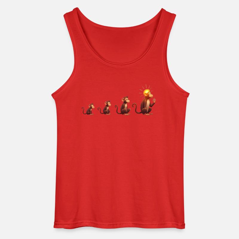 Evolution der Affen mit Sonnenkopf - Gildan Männer Tank Top - Rot