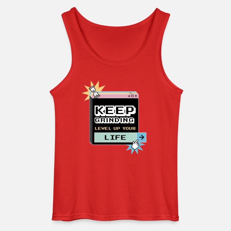 Keep Grinding Daily Motivation Perseverance - Gildan Men’s Tank Top - red