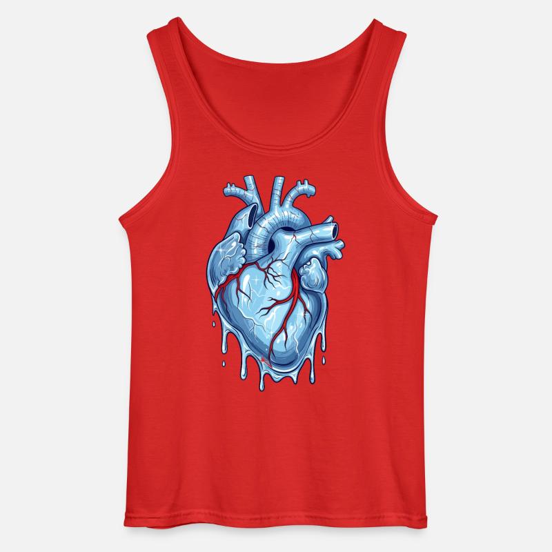 Blauer Neon Herz mit Wasser-Effekt - Gildan Männer Tank Top - Rot