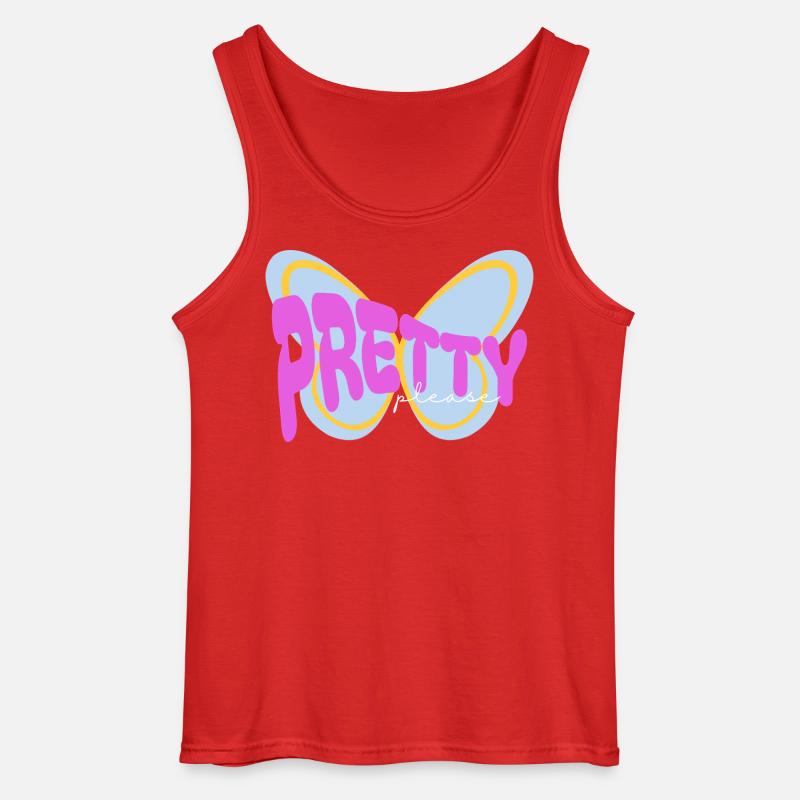 "Pretty please" sarkastisches Print Design - Gildan Männer Tank Top - Rot
