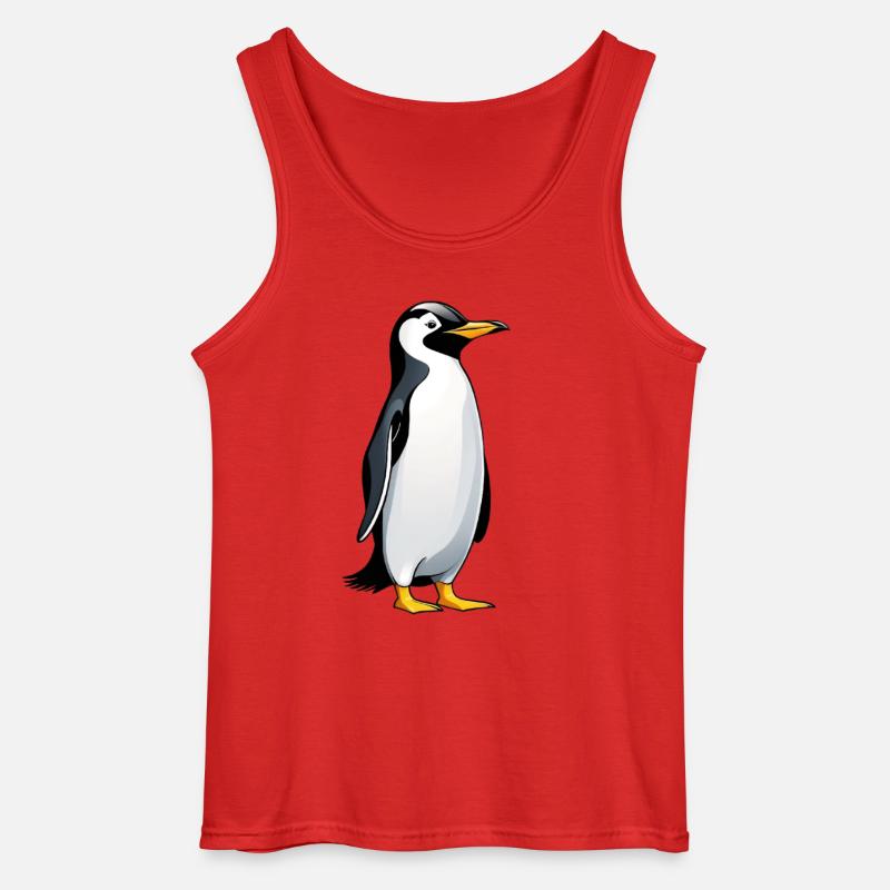 Illustration eines Pinguins mit freundlichem Blick - Gildan Männer Tank Top - Rot