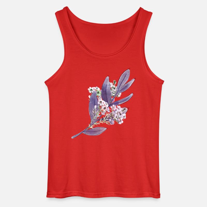 Lila Lavendel Blumenmuster - Gildan Männer Tank Top - Rot