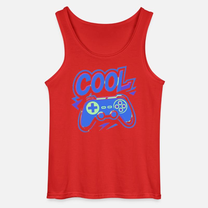 Neon Gaming Controller - Gildan Männer Tank Top - Rot