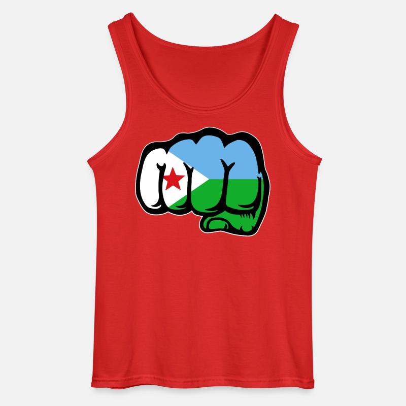 Dschibuti Flagge Faust - Gildan Männer Tank Top - Rot