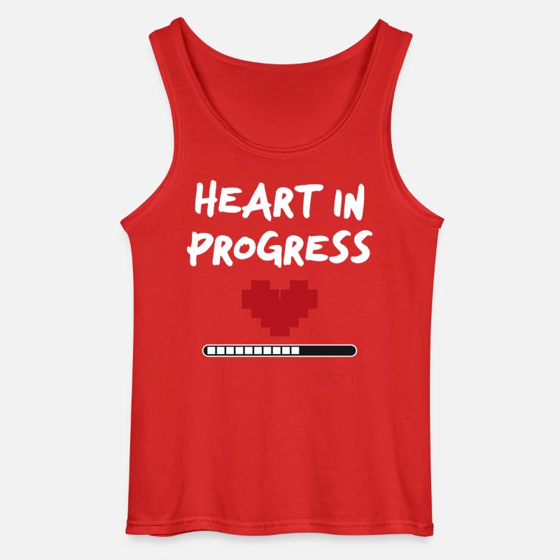 HEART IN PROGRESS Statement - Gildan Männer Tank Top - Rot