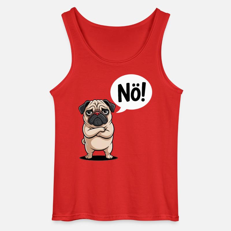 Nö Sprechender Mops Comic Lustig - Gildan Männer Tank Top - Rot