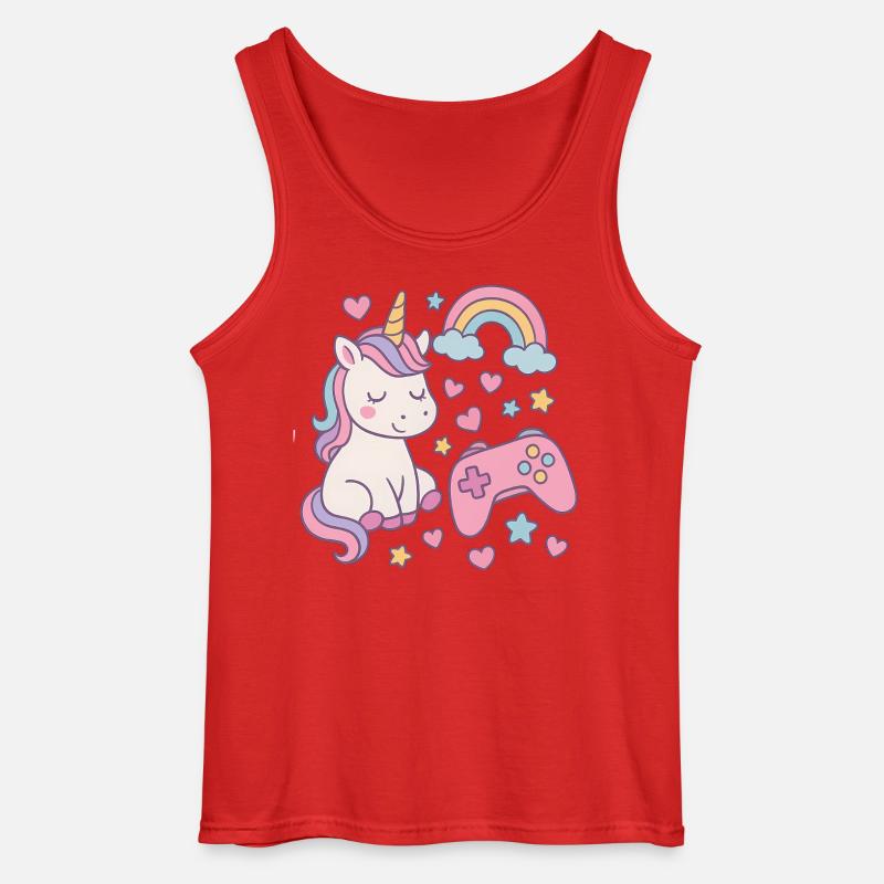 Super süßes Einhorn mit Gaming-Feeling - Gildan Männer Tank Top - Rot