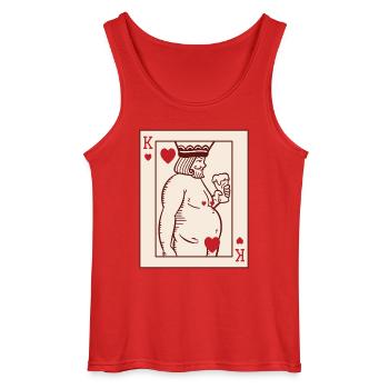 Roi de Cœur Humour Cartes Apéro et Passion du Jeu - Débardeur Gildan Homme - rouge - Devant - AI Model Male 185 dark (185cm)