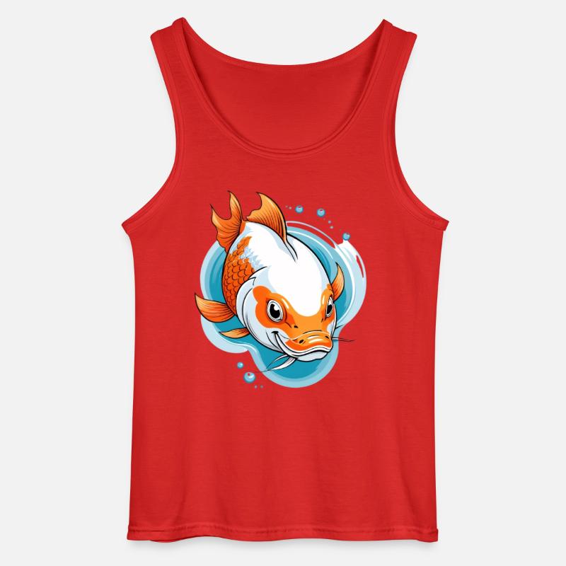 Koi Karpfen Farbexplosion Illustration - Gildan Männer Tank Top - Rot