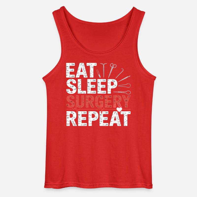 Eat Sleep Surgery Repeat - Gildan Männer Tank Top - Rot