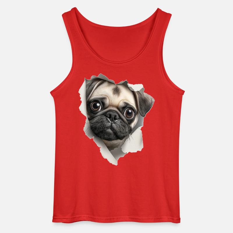 Mops - Gildan Männer Tank Top - Rot