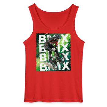 Vélo BMX - Débardeur Gildan Homme - rouge - Devant - AI Model Male 185 dark (185cm)
