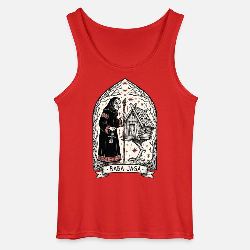 Baba Yaga Dunkle Slawische Hexenkunst - Gildan Männer Tank Top - Rot