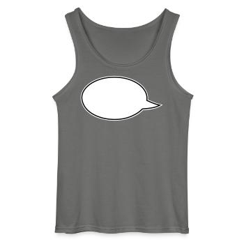Speech Bubbles Comic Links - Gildan Men’s Tank Top - charcoal grey - Front - AI Model Male 185 dark (185cm)