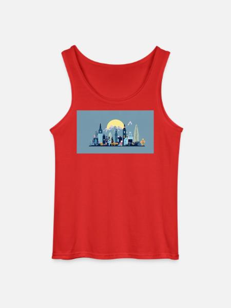 Sun City Skyline Illustration - Gildan Men’s Tank Top - red