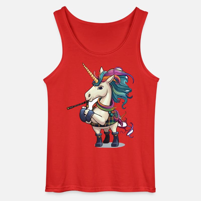 Bunter Einhorn Dudelsack - Gildan Männer Tank Top - Rot