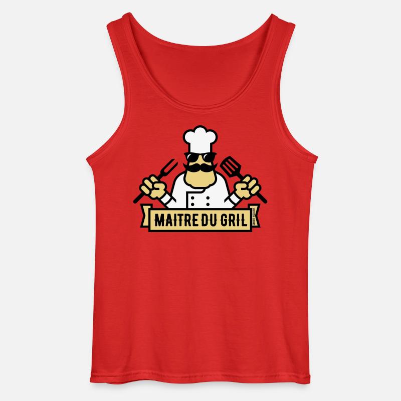 Grill Master (Grill / BBQ / BBQ / 3C) - Gildan Männer Tank Top - Rot