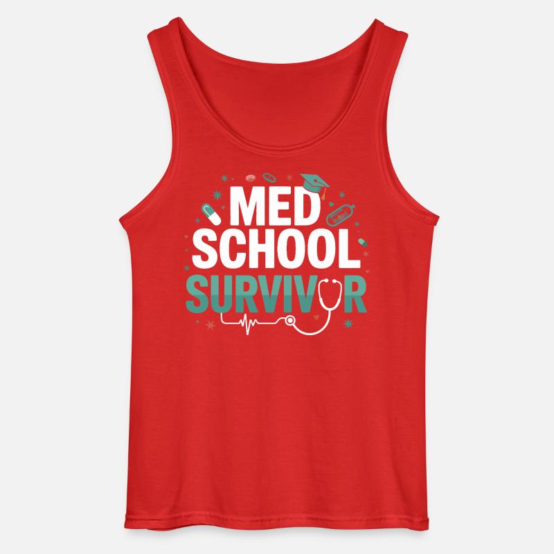 Med School Survivor - Gildan Männer Tank Top - Rot