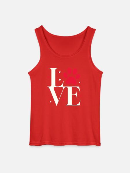 Love with a paw print - Gildan Men’s Tank Top - red