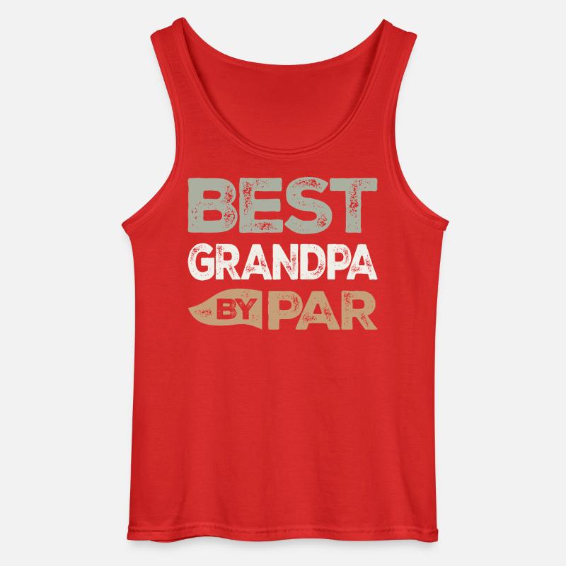 Bedste bedstefar efter par Sjov Golf Bedstefars Ord - Gildan tanktop til mænd - rød