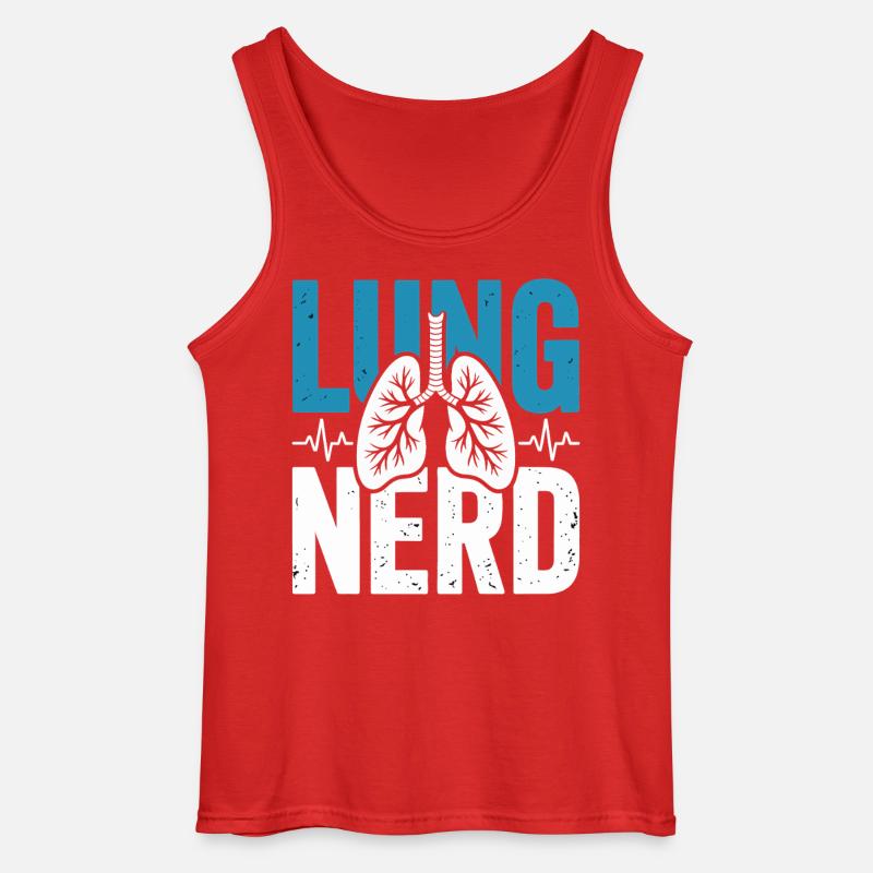 Lungen Nerd Graphic - Gildan Männer Tank Top - Rot