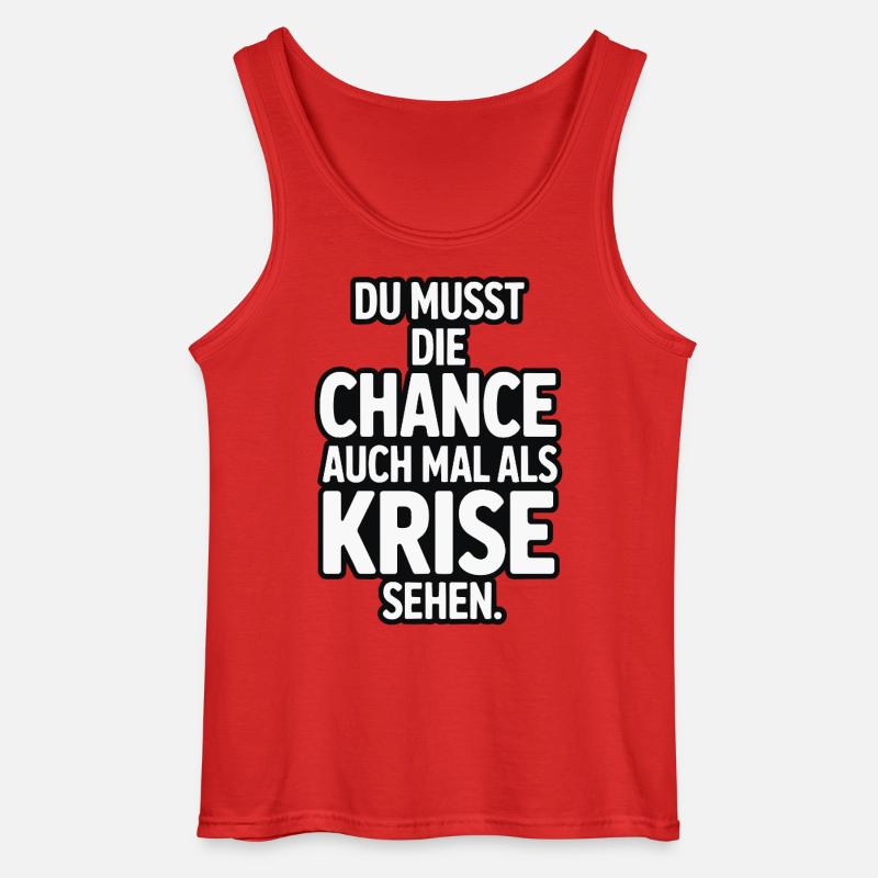 Chance als Krise Spruch Design - Gildan Männer Tank Top - Rot