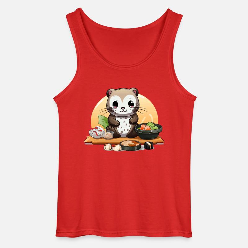 Otter Sushi Fest - Gildan Männer Tank Top - Rot
