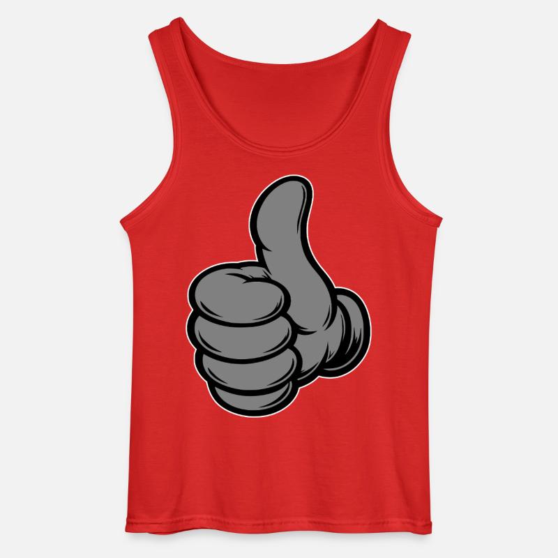 OK Comic Daumenhoch Handsymbol grau - Gildan Männer Tank Top - Rot