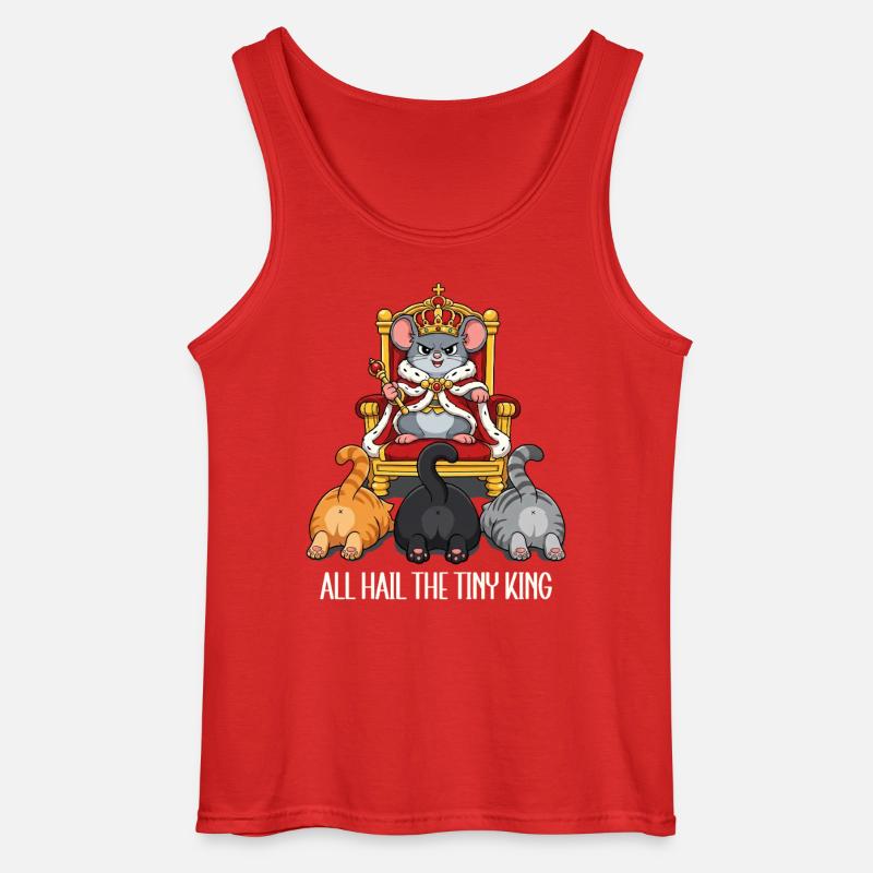 Winziger Mäusekönig Katzen Cartoon - Gildan Männer Tank Top - Rot