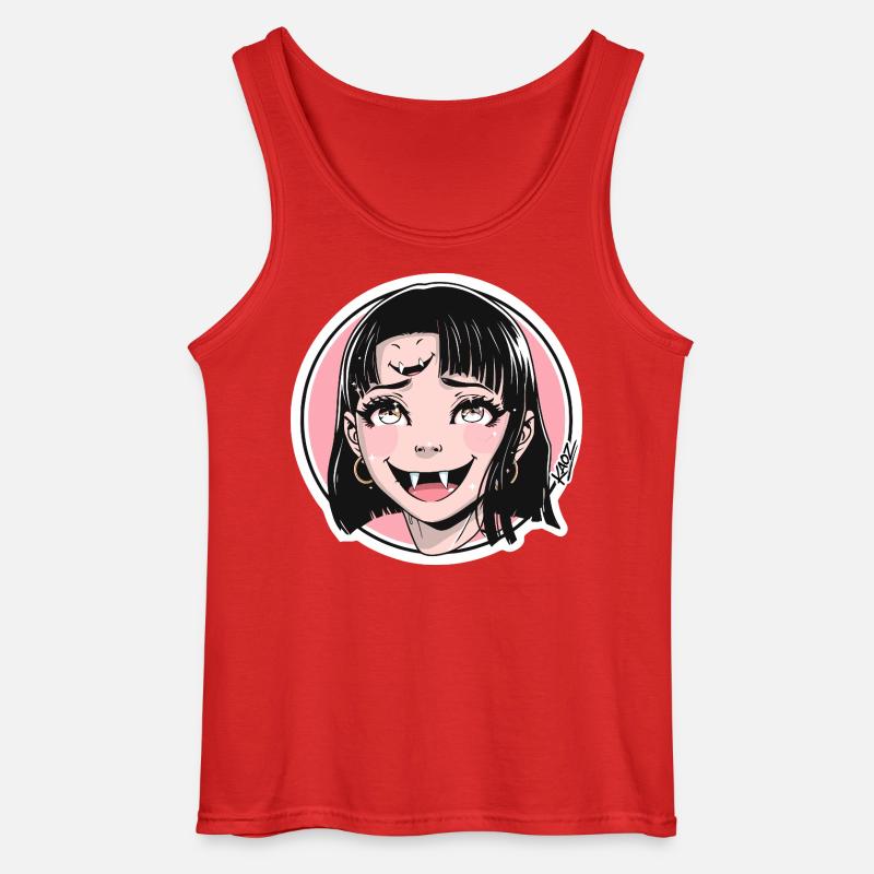 Vampirmädchen Pop Art Sticker - Gildan Männer Tank Top - Rot