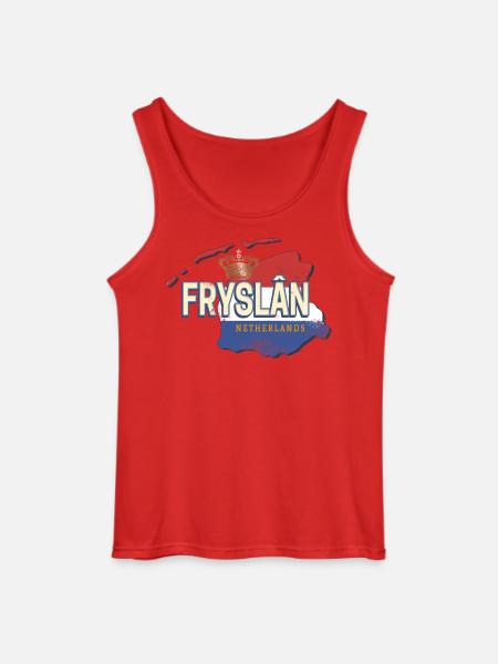 Friesland Netherlands Map Holland Sovenir - Gildan Men’s Tank Top - red