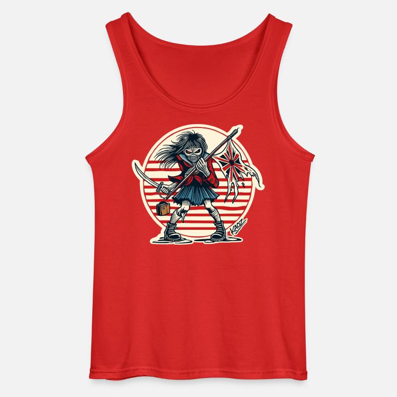 Abtrünnige Samurai-Jungfrau mit zerfetzter Flagge - Gildan Männer Tank Top - Rot