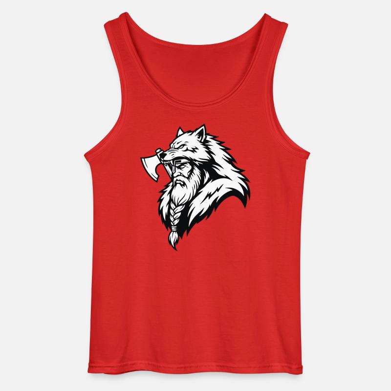 Wikinger-Ulfhednar-Krieger-Wolf-Berserker-Maskottchen - Gildan Männer Tank Top - Rot