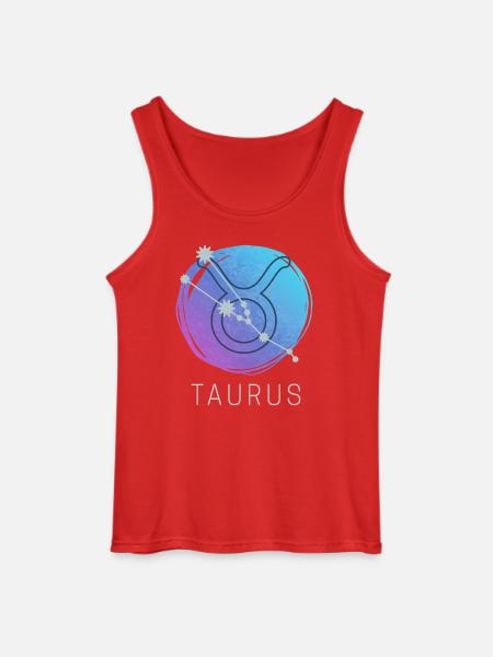 Taurus Stier Sternzeichen Aquarell Astrologie - Gildan Männer Tank Top - Rot