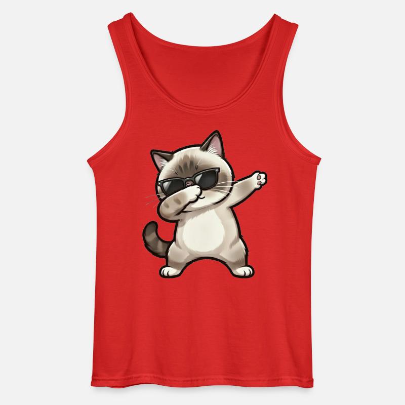 Dabbing Ragdoll Katze - Gildan Männer Tank Top - Rot