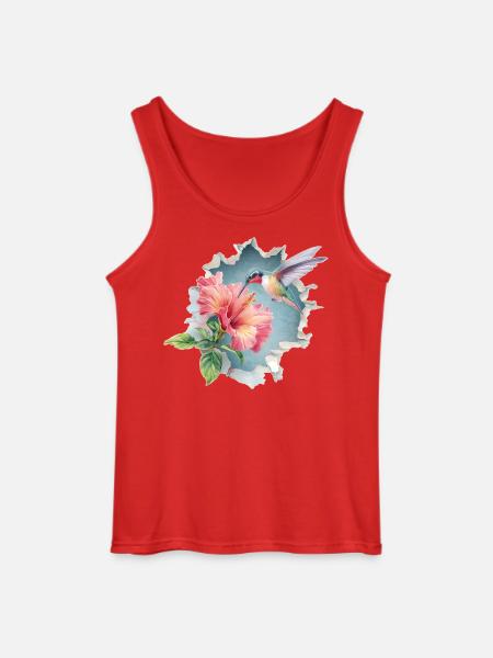 Kolibri mit Blüten - Gildan Männer Tank Top - Rot
