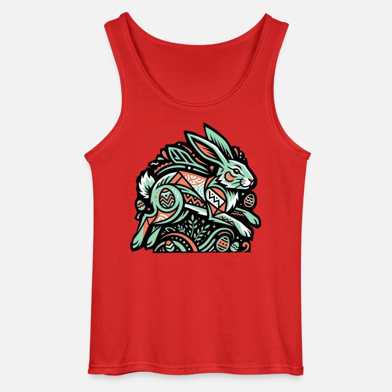 Easter Bunny Easter Bunny Eggs - Gildan Men’s Tank Top - red